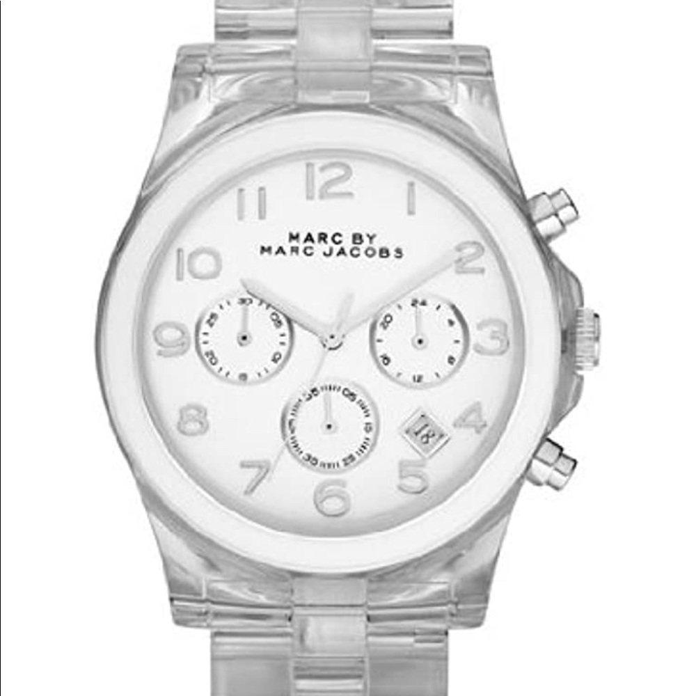Marc Jacobs Clear Acrylic Band Watch